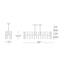 Load image into Gallery viewer, Harmonix Rectangular LED Pendant Light - line drawing.
