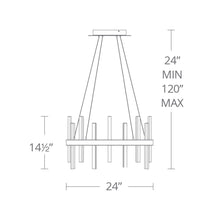 Load image into Gallery viewer, Harmonix Round LED Pendant Light - line drawing.