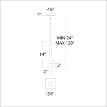 Load image into Gallery viewer, Harper LED Pendant Light - line drawing.