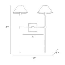 Load image into Gallery viewer, Havana Wall Light - line drawing.