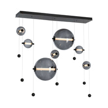 Load image into Gallery viewer, Abacus Double Linear LED Pendant Light in Black/Abacus Cool Grey Glass.