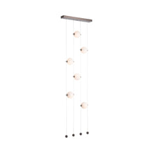 Load image into Gallery viewer, Abacus Floor to Ceiling Plug-In LED Light in 5-Light/Black/Abacus Opal Glass.