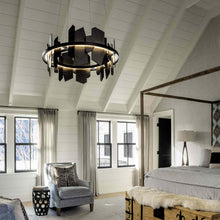Load image into Gallery viewer, Ardesia Circular LED Pendant Light in bedroom.
