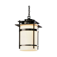 Load image into Gallery viewer, Banded Outdoor Pendant Light in Small/Coastal Black.