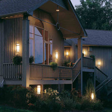 Load image into Gallery viewer, Banded Outdoor Post Light Outside Area.