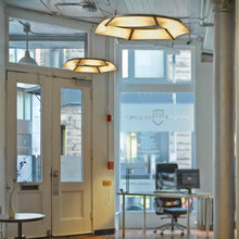 Load image into Gallery viewer, Bento LED Pendant Light in living room.