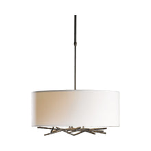 Load image into Gallery viewer, Brindille Drum Shade Pendant Light in Mahogany/Flax/Short.