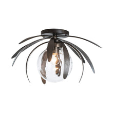Load image into Gallery viewer, Dahlia Flush Mount Ceiling Light in Mahogany/Water Glass.