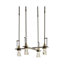 Load image into Gallery viewer, Erlenmeyer Multi-Light Pendant Light in 4-Light/Short/Black/Clear Bubble Glass.