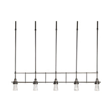 Load image into Gallery viewer, Erlenmeyer Multi-Light Pendant Light in 5-Light/Short/Black/Clear Bubble Glass.
