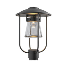 Load image into Gallery viewer, Erlenmeyer Outdoor Post Light in Coastal Black.