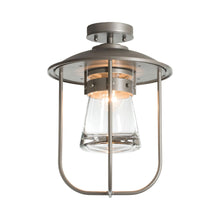 Load image into Gallery viewer, Erlenmeyer Outdoor Semi-Flush Mount Ceiling Light in Coastal Black.