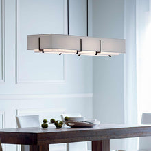 Load image into Gallery viewer, Exos Standard Rectangular Pendant Light in dining room.