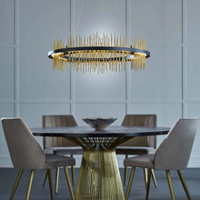 Load image into Gallery viewer, Gossamer Circular LED Pendant Light in dining room.