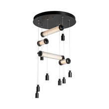 Load image into Gallery viewer, Libra LED Semi-Flush Mount Ceiling Light in Mahogany.