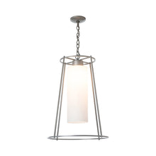 Load image into Gallery viewer, Loft Outdoor Pendant Light in Small/Coastal Black/Opal Glass.