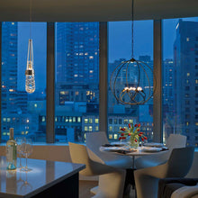 Load image into Gallery viewer, Orb Chandelier in dining room.