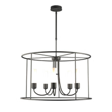 Load image into Gallery viewer, Portico Drum Outdoor Pendant Light in Coastal Natural Iron/Opal Glass/Standard.