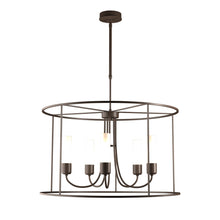 Load image into Gallery viewer, Portico Drum Outdoor Pendant Light in Coastal Bronze/Opal Glass/Standard.