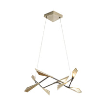Load image into Gallery viewer, Quill LED Pendant Light in Vertical/Soft Gold.