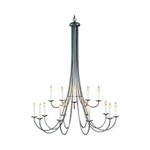 Load image into Gallery viewer, Simple Sweep Chandelier in 15-Light/Mahogany.