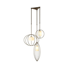 Load image into Gallery viewer, Treble Multi-Light Pendant Light in Standard/Opal Glass/Mahogany.