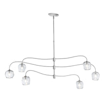 Load image into Gallery viewer, Ume Multi-Light Pendant Light in 16.6-Inch/Vintage Platinum/Thumbprint Clear Glass.