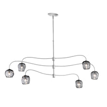 Load image into Gallery viewer, Ume Multi-Light Pendant Light in 16.6-Inch/Vintage Platinum/Thumbprint Cool Grey Glass.