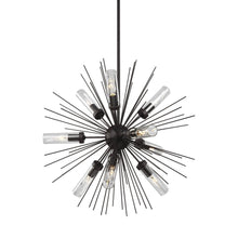 Load image into Gallery viewer, Hilo Outdoor Chandelier in Black.