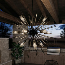 Load image into Gallery viewer, Hilo Outdoor Chandelier in dining room.