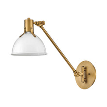 Load image into Gallery viewer, Argo Bath Wall Light in White/Brass (20-Inch).