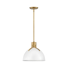 Load image into Gallery viewer, Argo LED Pendant Light in Lacquered Brass/Polished White (Small).