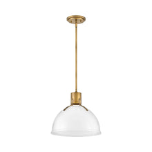 Load image into Gallery viewer, Argo LED Pendant Light in Heritage Brass/Cased Opal Glass (Small).