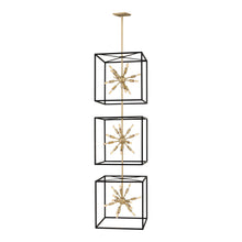 Load image into Gallery viewer, Aros Tiered Pendant Light in 3-Tier/Black/Warm Brass.