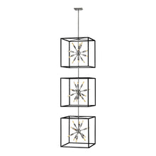 Load image into Gallery viewer, Aros Tiered Pendant Light in 3-Tier/Black/Polished Nickel.