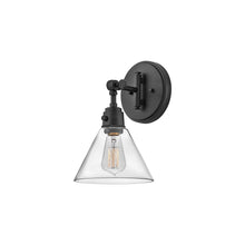 Load image into Gallery viewer, Arti Wall Light in Black/Clear Glass (12.25-Inch).