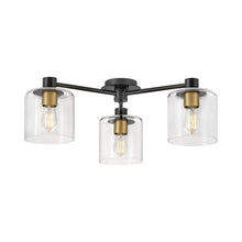 Load image into Gallery viewer, Axel Semi Flush Mount Ceiling Light in Black.