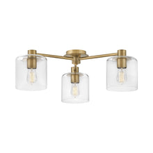 Load image into Gallery viewer, Axel Semi Flush Mount Ceiling Light in Heritage Brass.