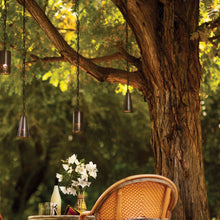 Load image into Gallery viewer, Calder LED Outdoor Pendant Light in Outside Area.