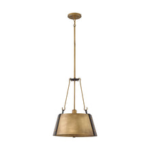 Load image into Gallery viewer, Cartwright Drum Pendant Light in Medium/Rustic Brass.