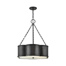 Load image into Gallery viewer, Chance Drum Pendant Light in Blackened Brass.