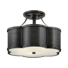 Load image into Gallery viewer, Chance Semi Flush Ceiling Light in Medium/Blackened Brass.