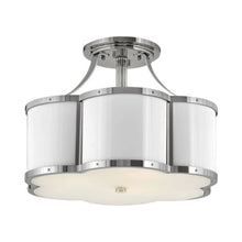 Load image into Gallery viewer, Chance Semi Flush Ceiling Light in Medium/Polished Nickel.
