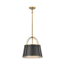 Load image into Gallery viewer, Clarke Drum Pendant Light in Warm Brass/Black (Medium).