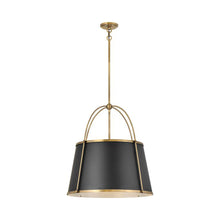 Load image into Gallery viewer, Clarke Drum Pendant Light in Warm Brass/Black (Large).