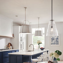 Load image into Gallery viewer, Clarke Drum Pendant Light in dining room.