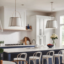 Load image into Gallery viewer, Clarke Drum Pendant Light in dining room.