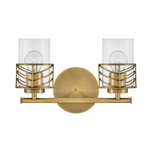 Load image into Gallery viewer, Della Bath Vanity Light in Lacquered Brass (2-Light)