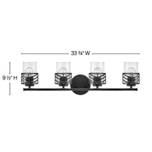 Load image into Gallery viewer, Della Bath Vanity Lightin in line drawing.