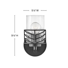 Load image into Gallery viewer, Della Bath Wall Lightin in line drawing.
